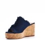 Wedge sandal in mixed materials