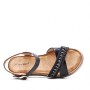 Wedge sandal in mixed materials