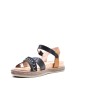 Wedge sandal in mixed materials