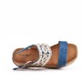 Wedge sandal in mixed materials