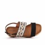 Wedge sandal in mixed materials