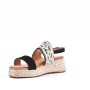 Wedge sandal in mixed materials