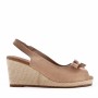 Wedge sandal in mixed materials