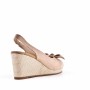 Wedge sandal in mixed materials