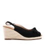 Wedge sandal in mixed materials