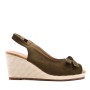 Wedge sandal in mixed materials