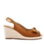 Wedge sandal in mixed materials