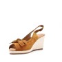 Wedge sandal in mixed materials