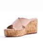 Wedge sandal in mixed materials