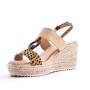 Wedge sandal in mixed materials