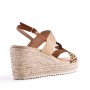 Wedge sandal in mixed materials