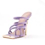 Heeled sandal in mixed materials