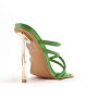 Heeled sandal in mixed materials