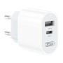 Chargeur mural XO L97, 1x USB, USB-C Blanc