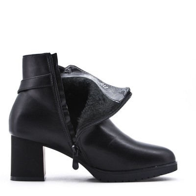 Faux leather ankle boot