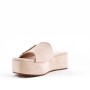 Faux suede wedge slide