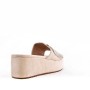 Faux suede wedge slide