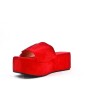 Faux suede wedge slide