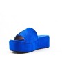 Faux suede wedge slide