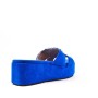 Faux suede wedge slide