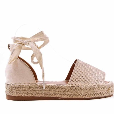 Sandale en simili daim à semelle espadrille