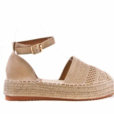 Sandale en simili daim à semelle espadrille