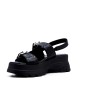 Faux leather platform sandal