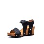 Faux leather wedge sandal