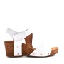 Faux leather wedge sandal