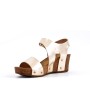 Faux leather wedge sandal