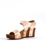 Faux leather wedge sandal