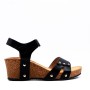 Faux leather wedge sandal