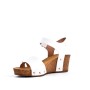 Faux leather wedge sandal