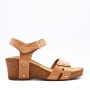 Faux leather wedge sandal