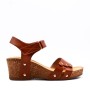 Faux leather wedge sandal