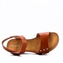 Faux leather wedge sandal