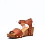 Faux leather wedge sandal