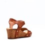 Faux leather wedge sandal