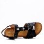 Faux leather wedge sandal