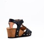 Faux leather wedge sandal