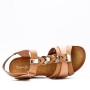 Faux leather wedge sandal