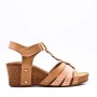 Faux leather wedge sandal