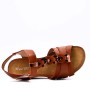 Faux leather wedge sandal