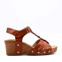 Faux leather wedge sandal