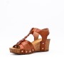 Faux leather wedge sandal