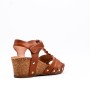 Faux leather wedge sandal