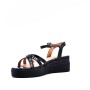 Faux leather wedge sandal