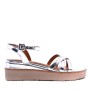 Faux leather wedge sandal