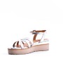 Faux leather wedge sandal