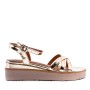 Faux leather wedge sandal